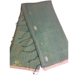 Dual Shade Green Mul Cotton Saree