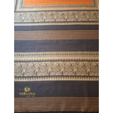 Orange and Black Semi Silk saree