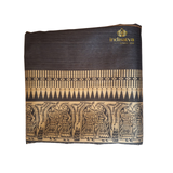 Orange and Black Semi Silk saree