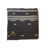 Black Jamdani Saree with white motifs