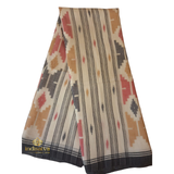 White Jamdani Saree with Multicolor Woven Pallu