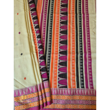 White Dhungria Khadi Cotton saree