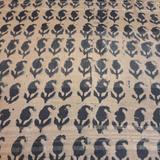 Blue Linen Hand block Saree