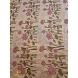 Pink Maheshwari saree with flower motifs