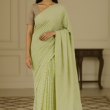 Sea Green Mul Cotton Saree