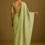 Sea Green Mul Cotton Saree