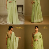 Sea Green Mul Cotton Saree